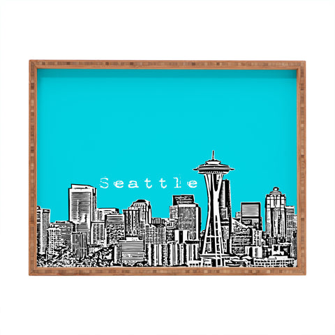 Bird Ave Seattle Teal Rectangular Tray