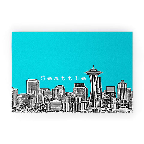 Bird Ave Seattle Teal Welcome Mat