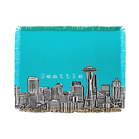 Bird Ave Seattle Teal Throw Blanket