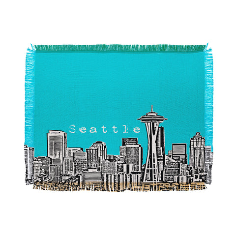 Bird Ave Seattle Teal Throw Blanket