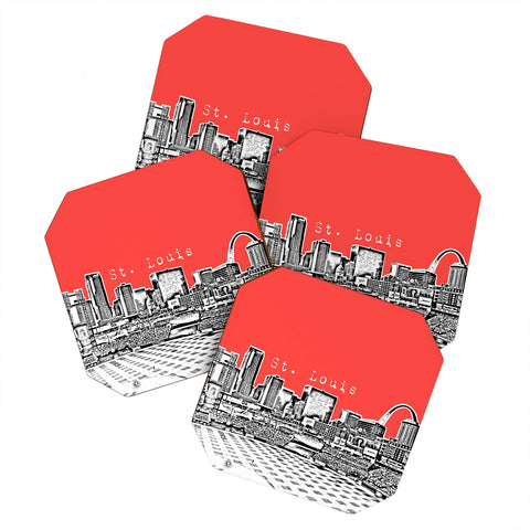 Bird Ave St Louis Red Coaster Set