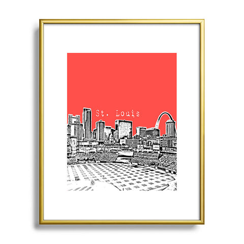 Bird Ave St Louis Red Metal Framed Art Print