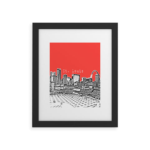 Bird Ave St Louis Red Framed Art Print