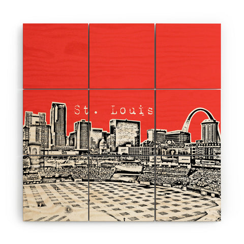 Bird Ave St Louis Red Wood Wall Mural