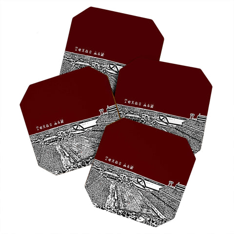 Bird Ave Texas A And M Maroon Coaster Set