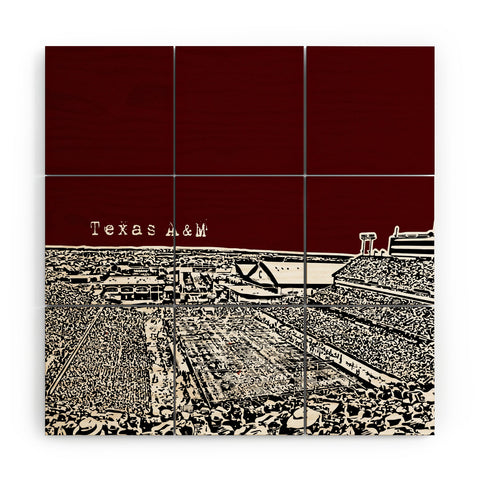 Bird Ave Texas A And M Maroon Wood Wall Mural