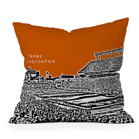 Bird Ave Texas Longhorns Orange Throw Pillow