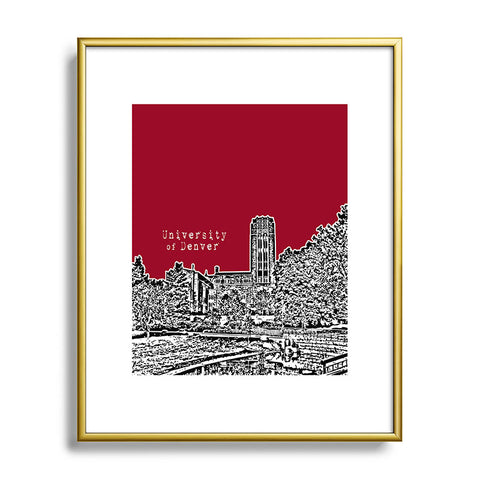 Bird Ave University Of Denver Red Metal Framed Art Print