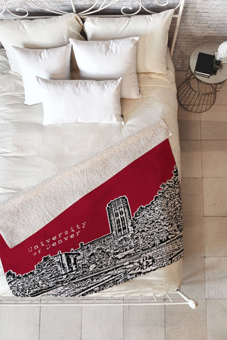 Bird Ave University Of Denver Red Fleece Throw Blanket