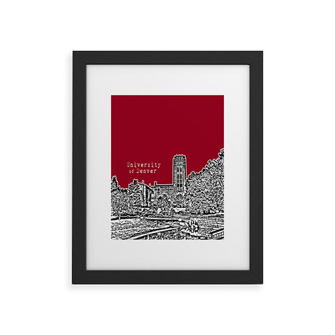Bird Ave University Of Denver Red Framed Art Print