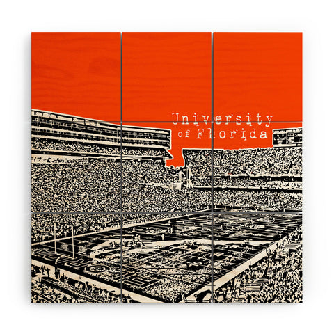 Bird Ave University Of Florida Orange Wood Wall Mural