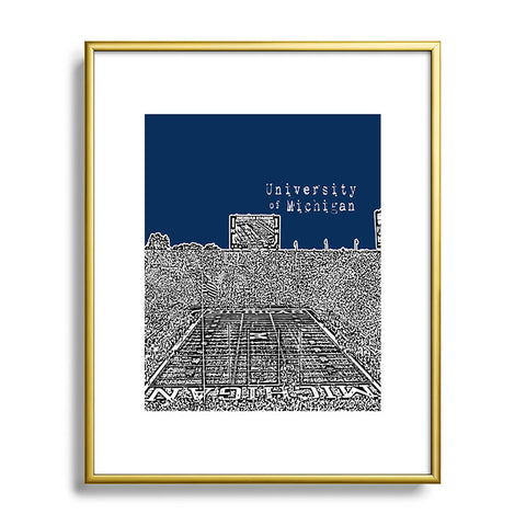 Bird Ave University Of Michigan Navy Metal Framed Art Print