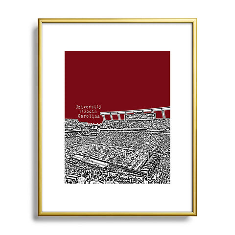 Bird Ave University Of South Carolina Dark Red Metal Framed Art Print