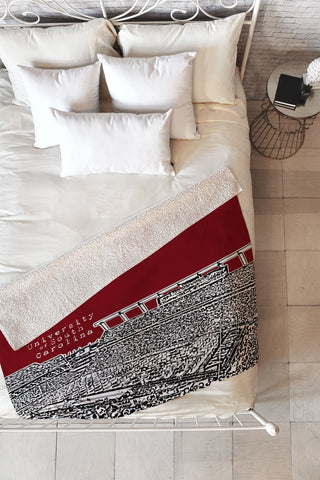 Bird Ave University Of South Carolina Dark Red Fleece Throw Blanket
