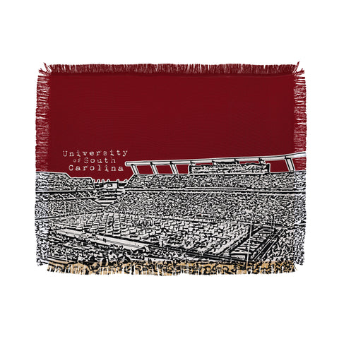 Bird Ave University Of South Carolina Dark Red Throw Blanket