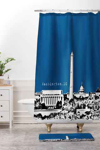 Bird Ave Washington Navy Shower Curtain And Mat