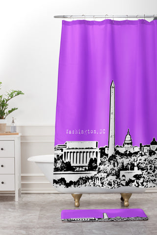 Bird Ave Washington Purple Shower Curtain And Mat