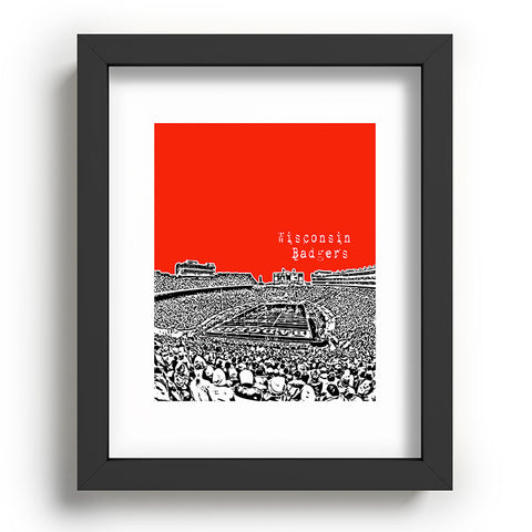Bird Ave Wisconsin Badgers Red Recessed Framing Rectangle