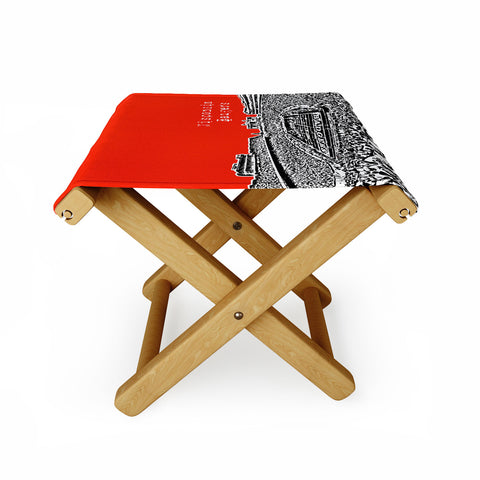 Bird Ave Wisconsin Badgers Red Folding Stool