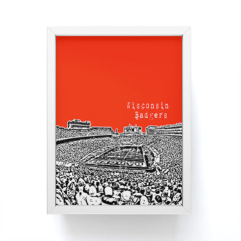 Bird Ave Wisconsin Badgers Red Framed Mini Art Print
