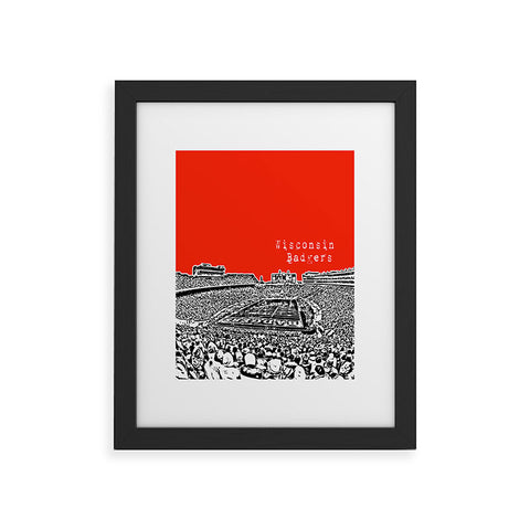 Bird Ave Wisconsin Badgers Red Framed Art Print