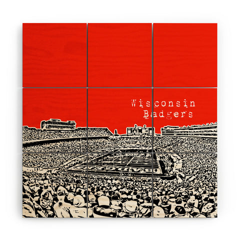 Bird Ave Wisconsin Badgers Red Wood Wall Mural