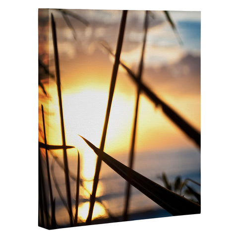 Bird Wanna Whistle Beach Sunset Art Canvas