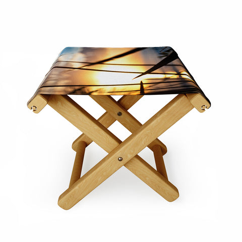Bird Wanna Whistle Beach Sunset Folding Stool