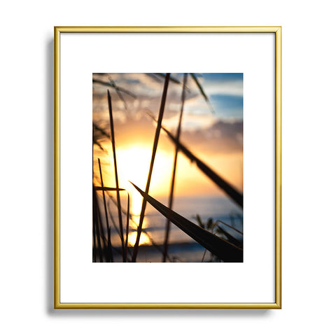 Bird Wanna Whistle Beach Sunset Metal Framed Art Print