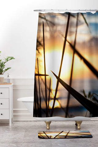 Bird Wanna Whistle Beach Sunset Shower Curtain And Mat