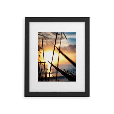 Bird Wanna Whistle Beach Sunset Framed Art Print