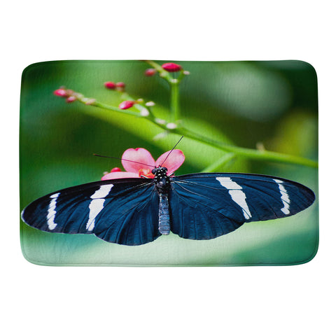 Bird Wanna Whistle Black Butterfly Memory Foam Bath Mat