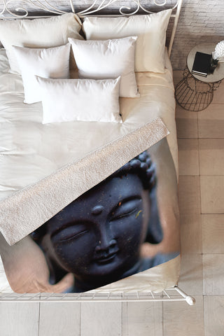 Bird Wanna Whistle Buddha Fleece Throw Blanket