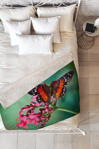 Bird Wanna Whistle Butterfly Fleece Throw Blanket