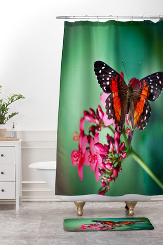 Bird Wanna Whistle Butterfly Shower Curtain And Mat