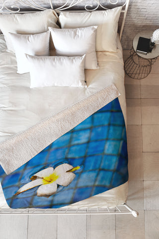 Bird Wanna Whistle Floating Flower Fleece Throw Blanket