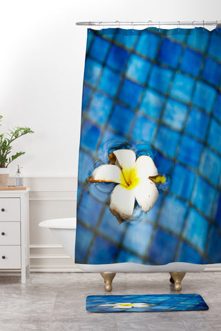 Bird Wanna Whistle Floating Flower Shower Curtain And Mat