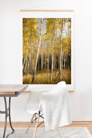 Bird Wanna Whistle Golden Aspen Art Print And Hanger