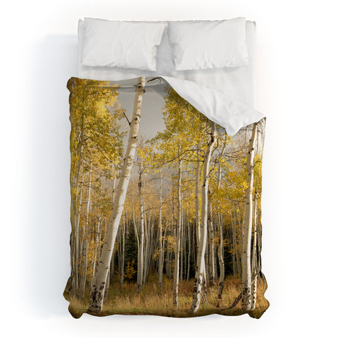 Bird Wanna Whistle Golden Aspen Duvet Cover