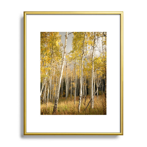 Bird Wanna Whistle Golden Aspen Metal Framed Art Print