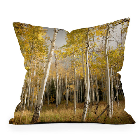 Bird Wanna Whistle Golden Aspen Throw Pillow