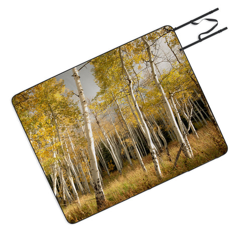 Bird Wanna Whistle Golden Aspen Picnic Blanket
