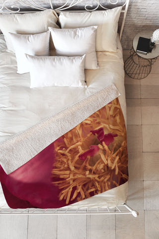 Bird Wanna Whistle Peony Moment Fleece Throw Blanket