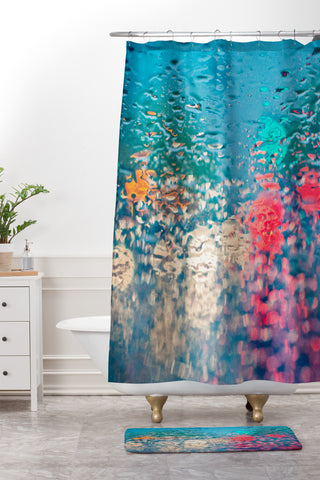 Bird Wanna Whistle Rain Impression Shower Curtain And Mat