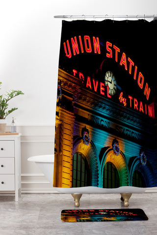 Bird Wanna Whistle Union Station Shower Curtain And Mat