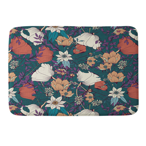 BlueLela Botanical pattern 008 Memory Foam Bath Mat