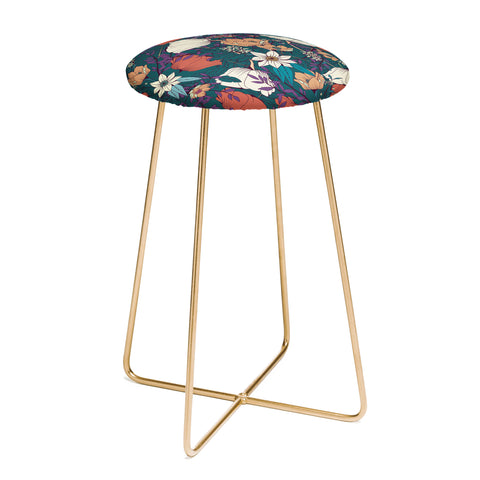 BlueLela Botanical pattern 008 Counter Stool