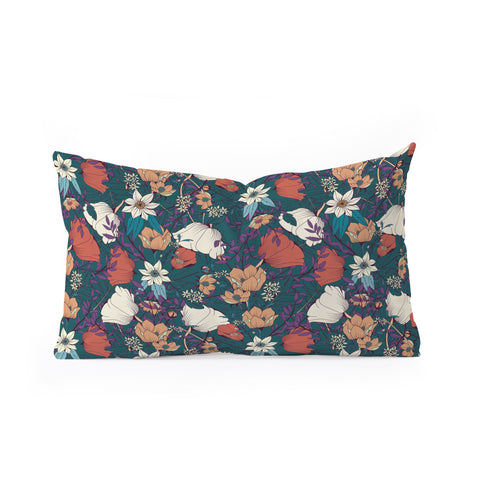 BlueLela Botanical pattern 008 Oblong Throw Pillow