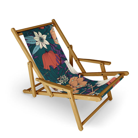 BlueLela Botanical pattern 008 Sling Chair