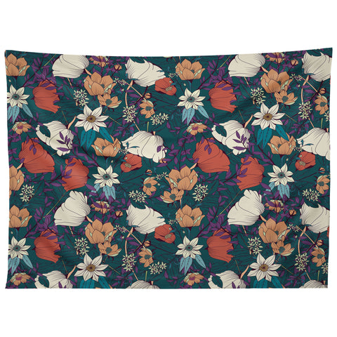BlueLela Botanical pattern 008 Tapestry